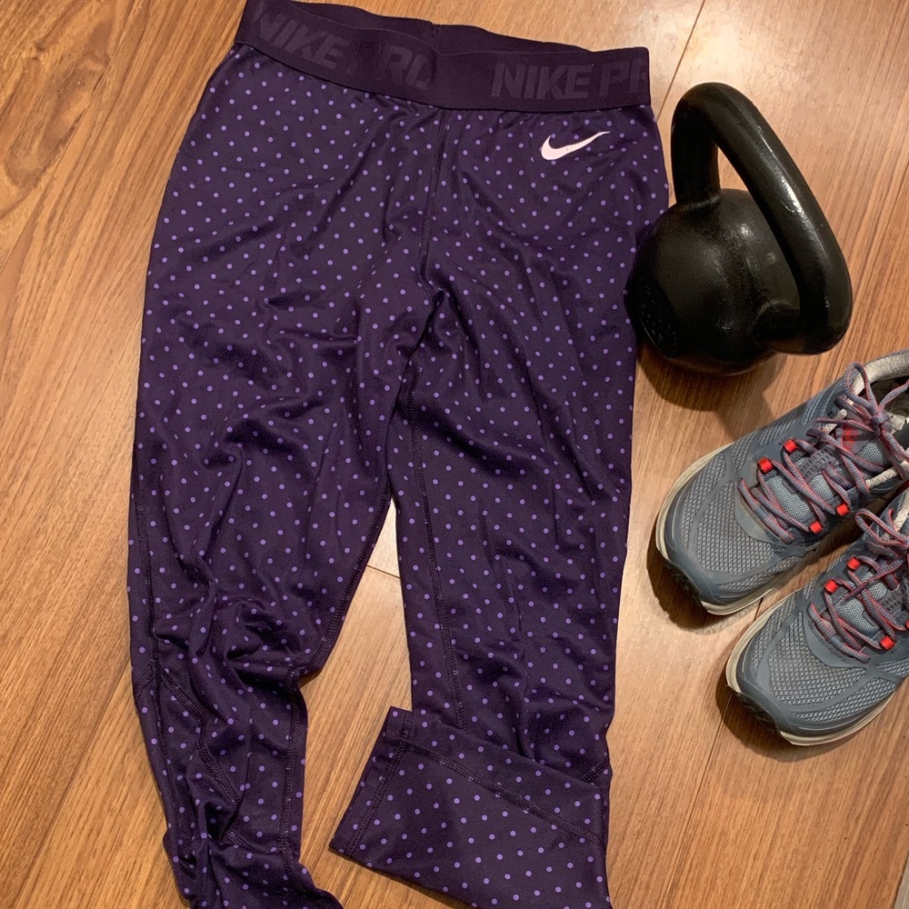 Nike polka dot purple leggings